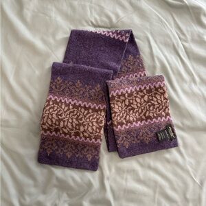 Eddie Bauer Purple and Brown Wool Scarf